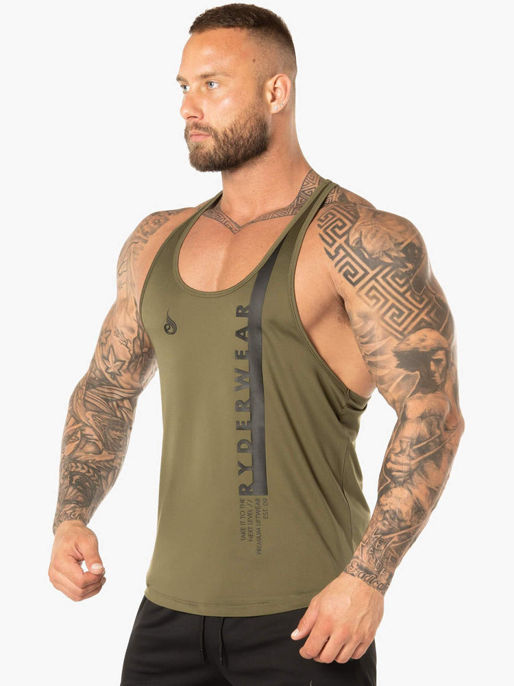 Tank Top Ryderwear Evo T-Back Stringer Hombre Kaki | WUXBG4560