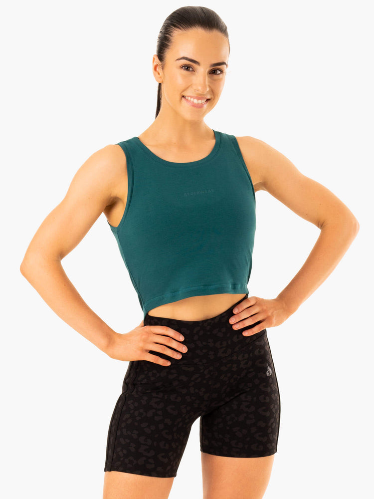 Tank Top Ryderwear Evolution Algodon Mujer Turquesa | BGULX0874