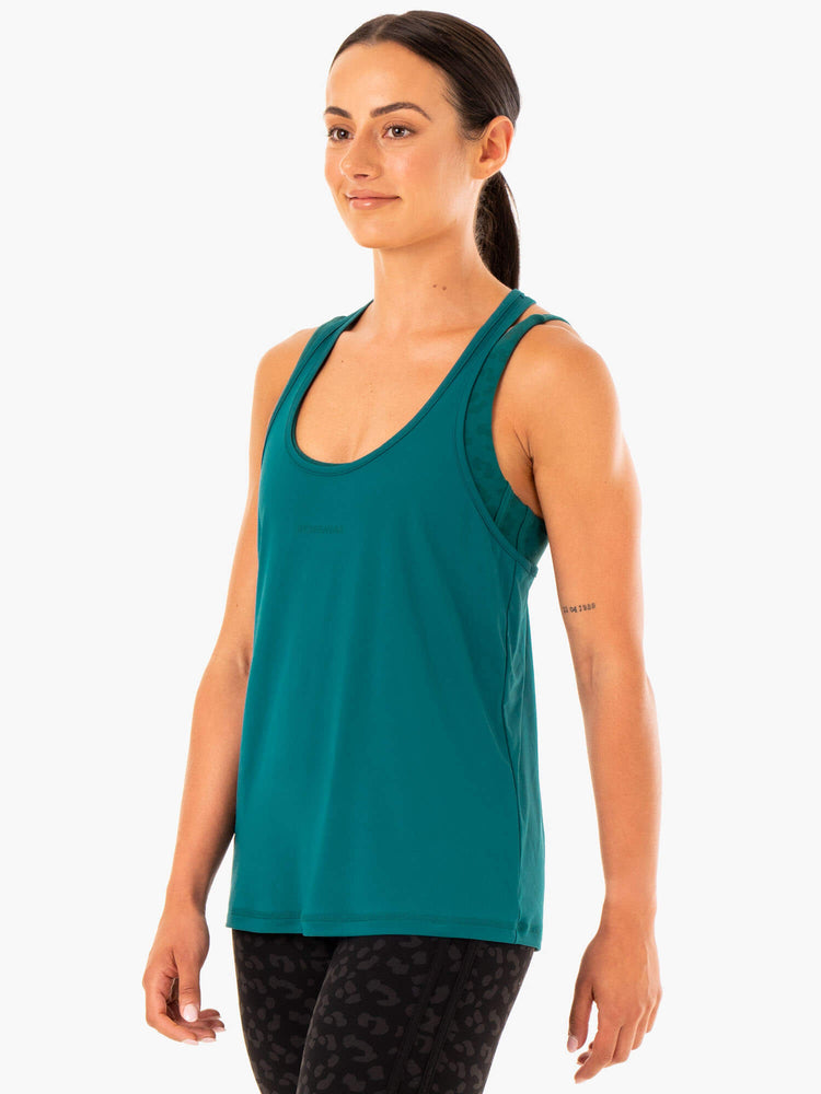 Tank Top Ryderwear Evolution Racer Back Mujer Turquesa | GYLMK9865