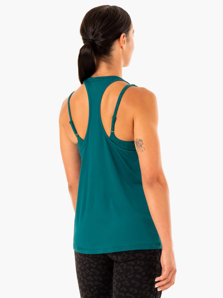 Tank Top Ryderwear Evolution Racer Back Mujer Turquesa | GYLMK9865