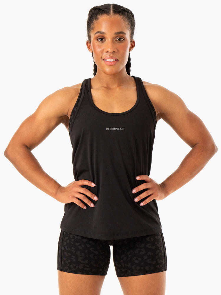 Tank Top Ryderwear Evolution Racer Back Mujer Negros | KYIAR2864