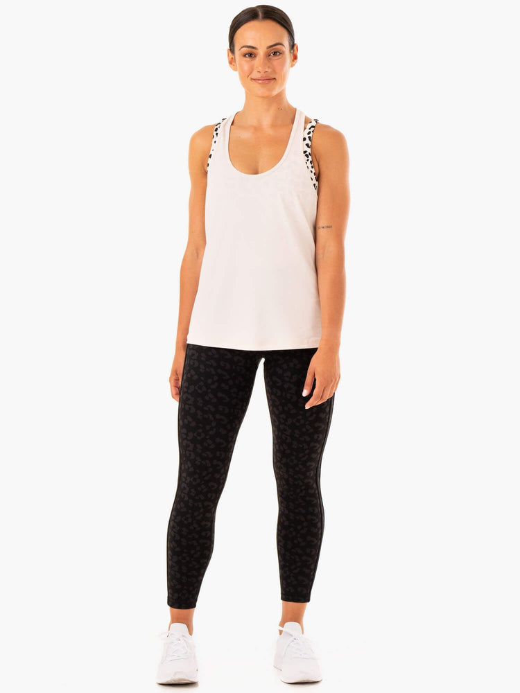 Tank Top Ryderwear Evolution Racer Back Mujer Blancos | PIHOK0293