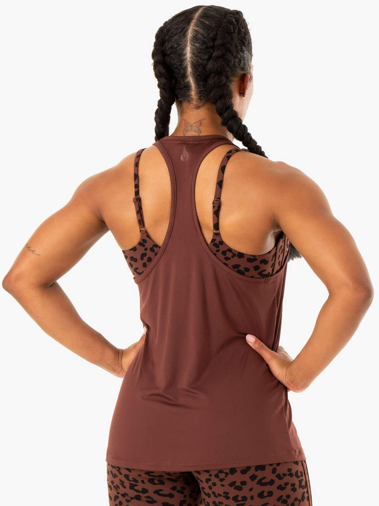 Tank Top Ryderwear Evolution Racer Back Mujer Chocolate | WEJLC4980
