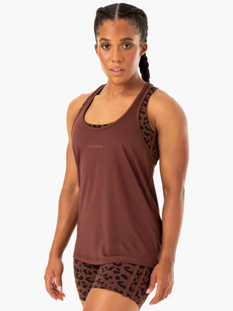 Tank Top Ryderwear Evolution Racer Back Mujer Chocolate | WEJLC4980