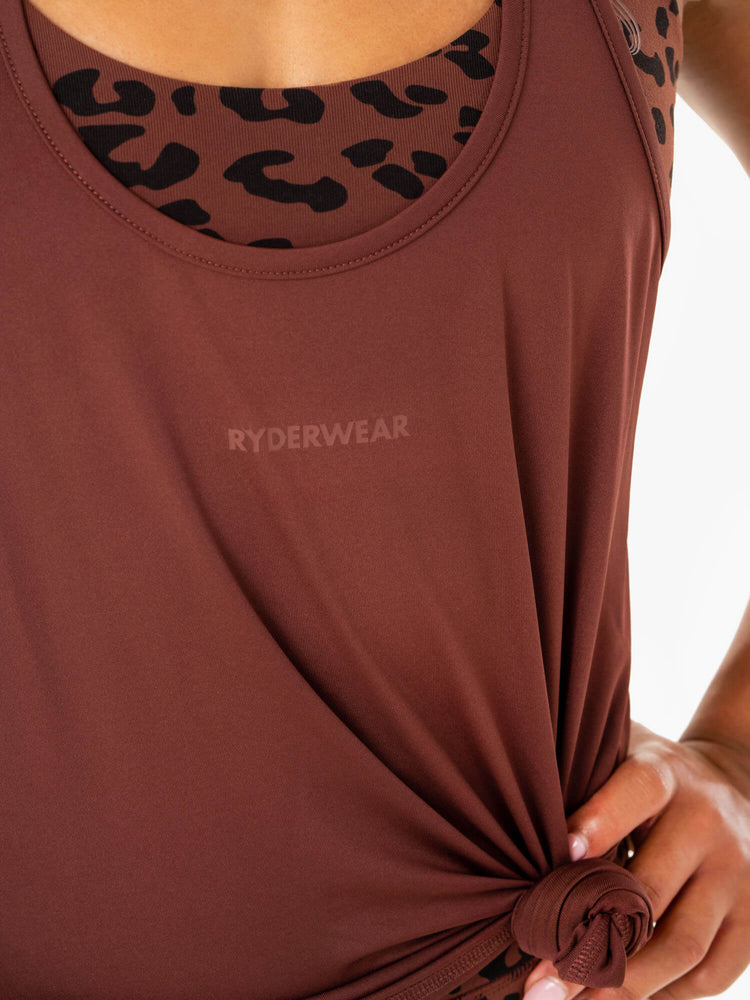 Tank Top Ryderwear Evolution Racer Back Mujer Chocolate | WEJLC4980