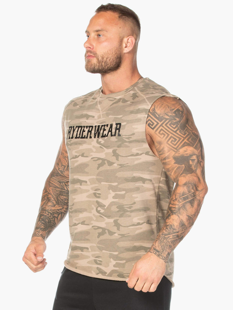 Tank Top Ryderwear Fleece Hombre Camuflados | IUVHY1427