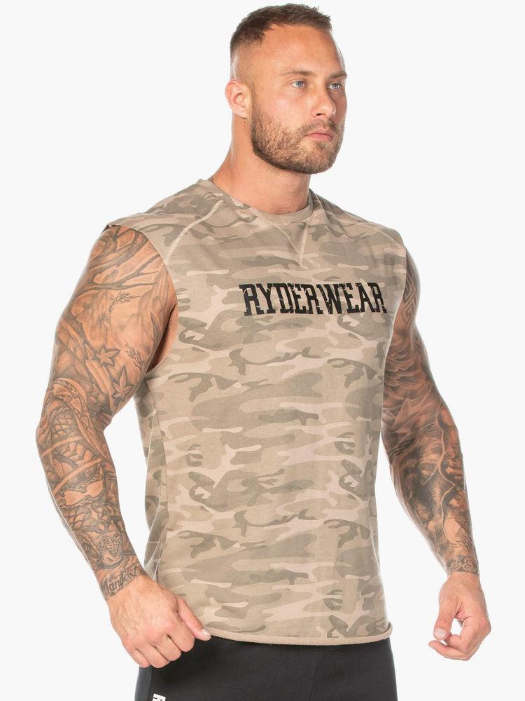 Tank Top Ryderwear Fleece Hombre Camuflados | IUVHY1427