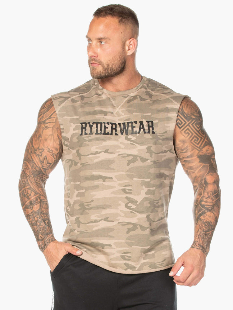 Tank Top Ryderwear Fleece Hombre Camuflados | IUVHY1427