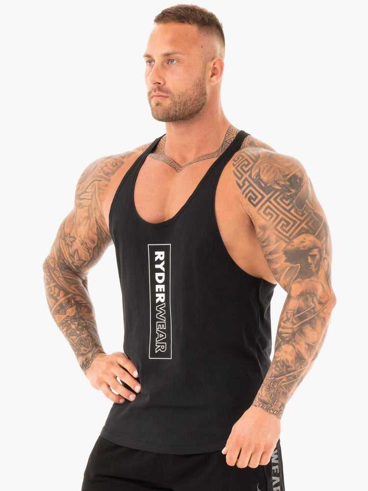 Tank Top Ryderwear Flex T-Back Stringer Hombre Negros | WNBLF3290