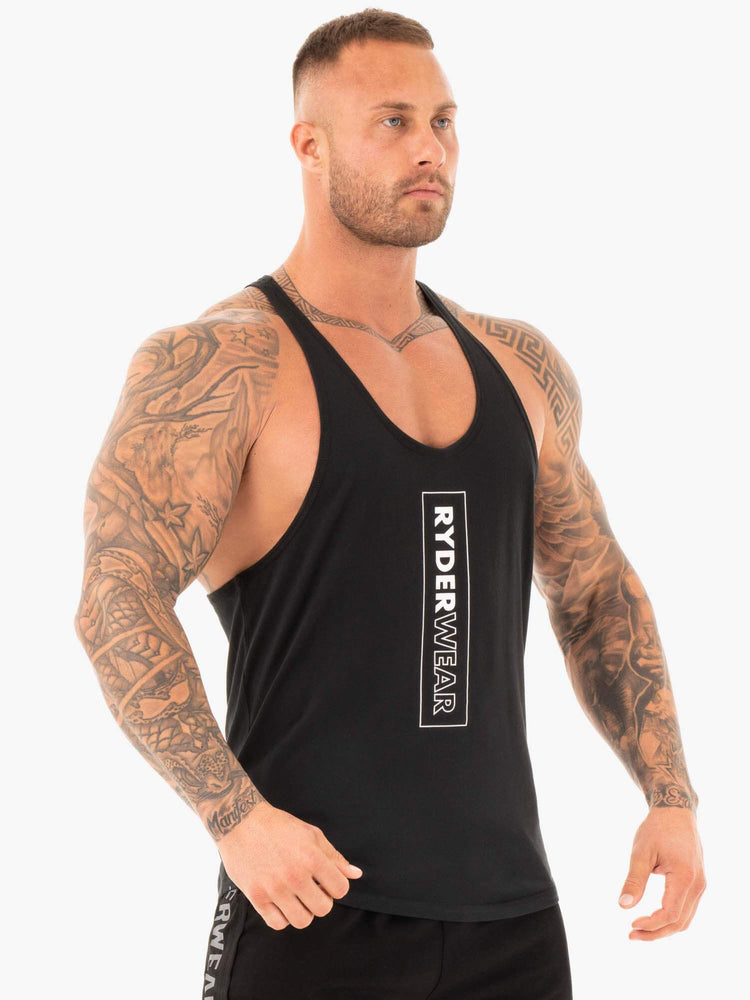 Tank Top Ryderwear Flex T-Back Stringer Hombre Negros | WNBLF3290