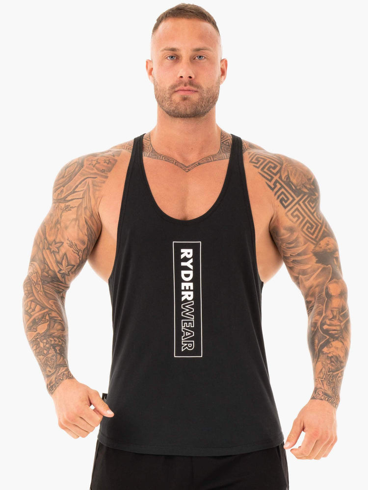 Tank Top Ryderwear Flex T-Back Stringer Hombre Negros | WNBLF3290