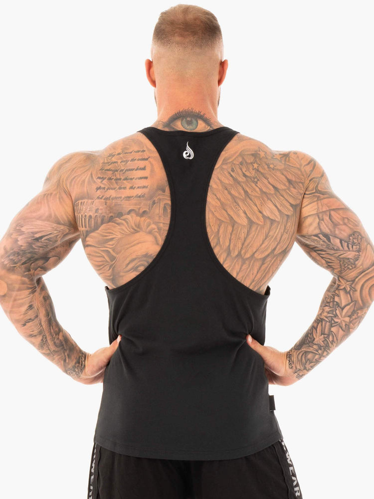Tank Top Ryderwear Flex T-Back Stringer Hombre Negros | WNBLF3290