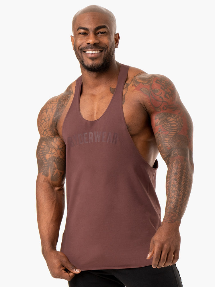 Tank Top Ryderwear Force Stringer T-Back Hombre Marrom | FQTOY7864
