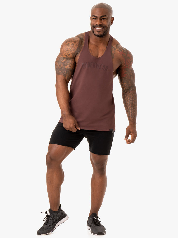 Tank Top Ryderwear Force Stringer T-Back Hombre Marrom | FQTOY7864