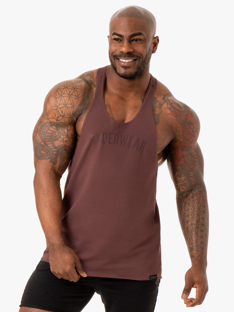 Tank Top Ryderwear Force Stringer T-Back Hombre Marrom | FQTOY7864