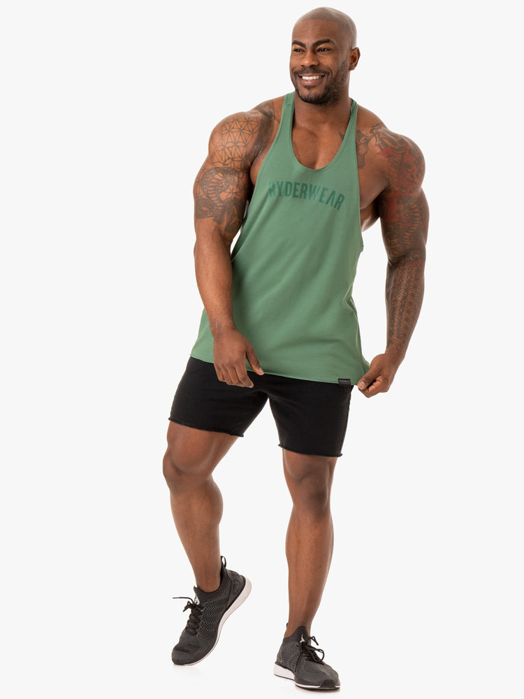 Tank Top Ryderwear Force Stringer T-Back Hombre Verdes | JKSIZ1293