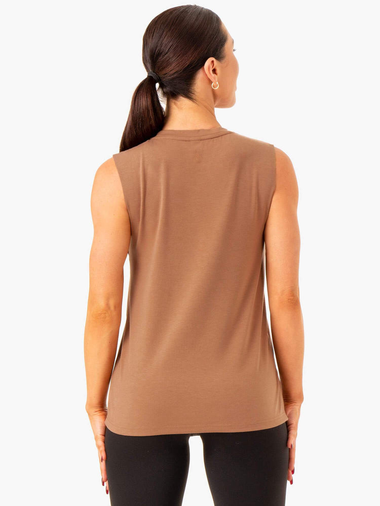 Tank Top Ryderwear Foundation Muscle Mujer Beige | CSPJT6725