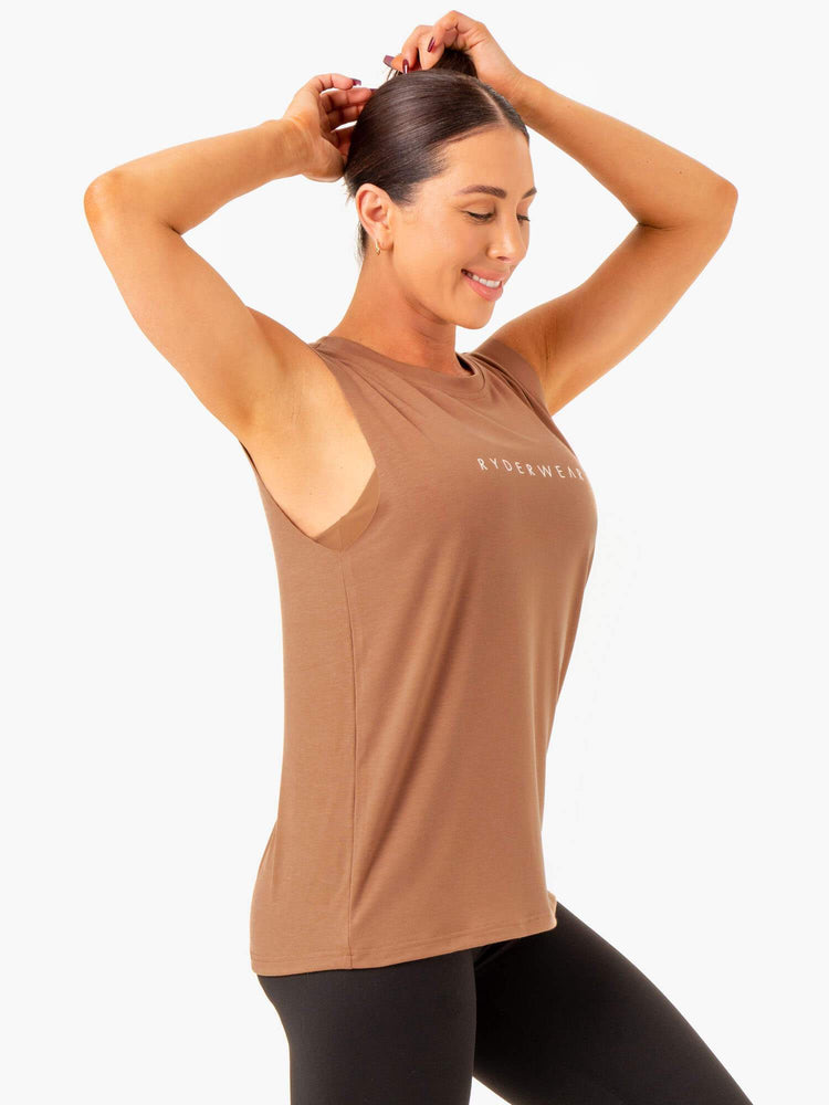 Tank Top Ryderwear Foundation Muscle Mujer Beige | CSPJT6725