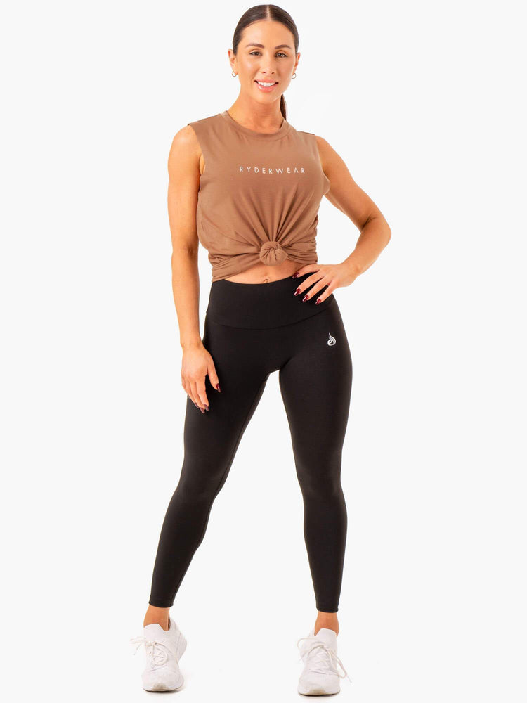 Tank Top Ryderwear Foundation Muscle Mujer Beige | CSPJT6725