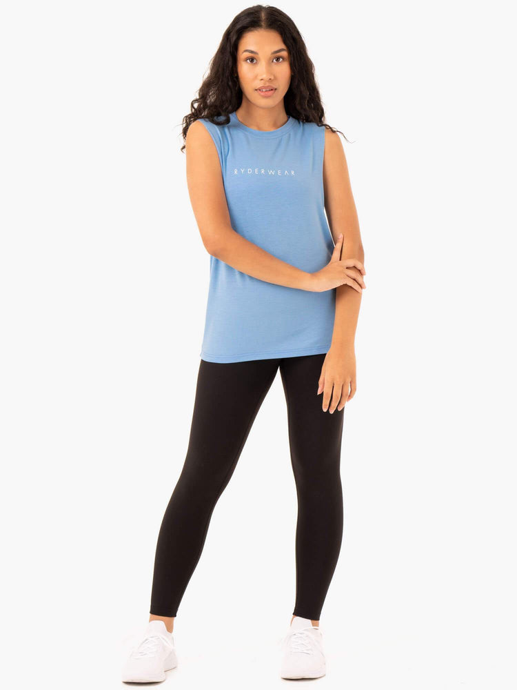 Tank Top Ryderwear Foundation Muscle Mujer Azules | QWYVS6823