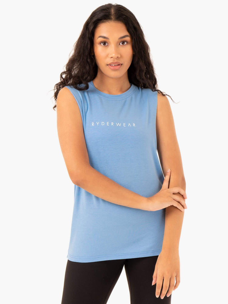 Tank Top Ryderwear Foundation Muscle Mujer Azules | QWYVS6823