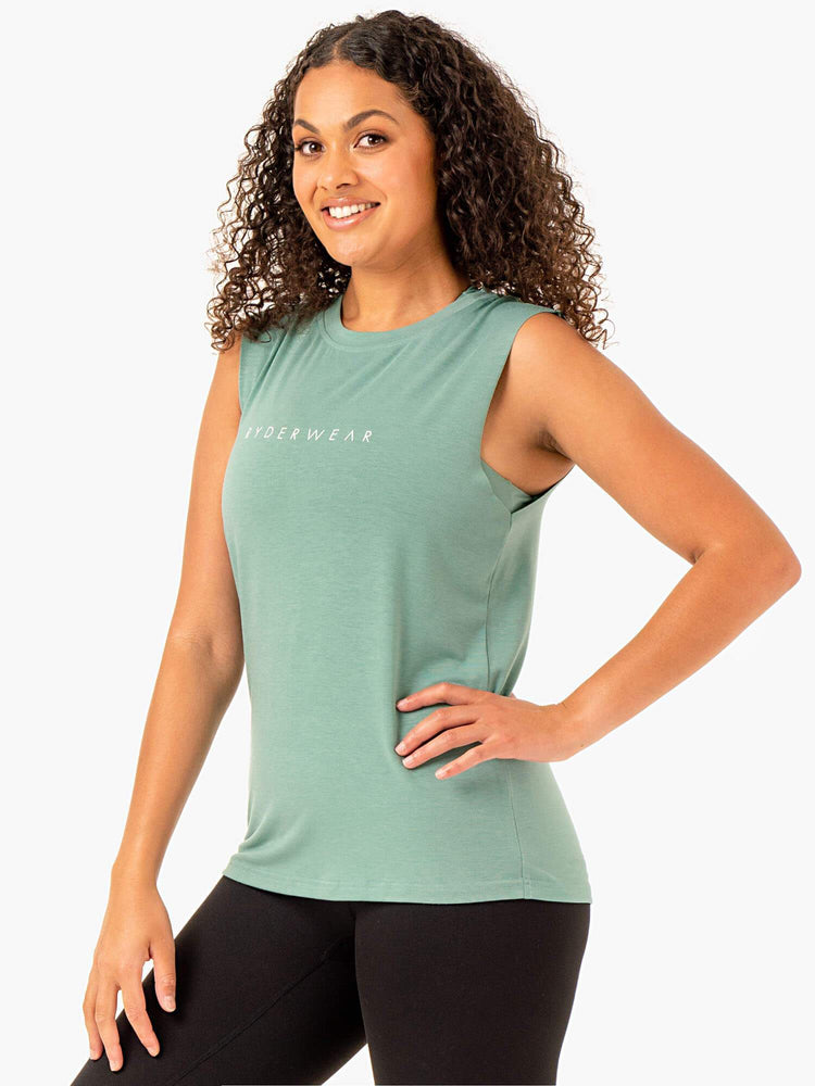 Tank Top Ryderwear Foundation Muscle Mujer Verde Oliva | YZVIT1279