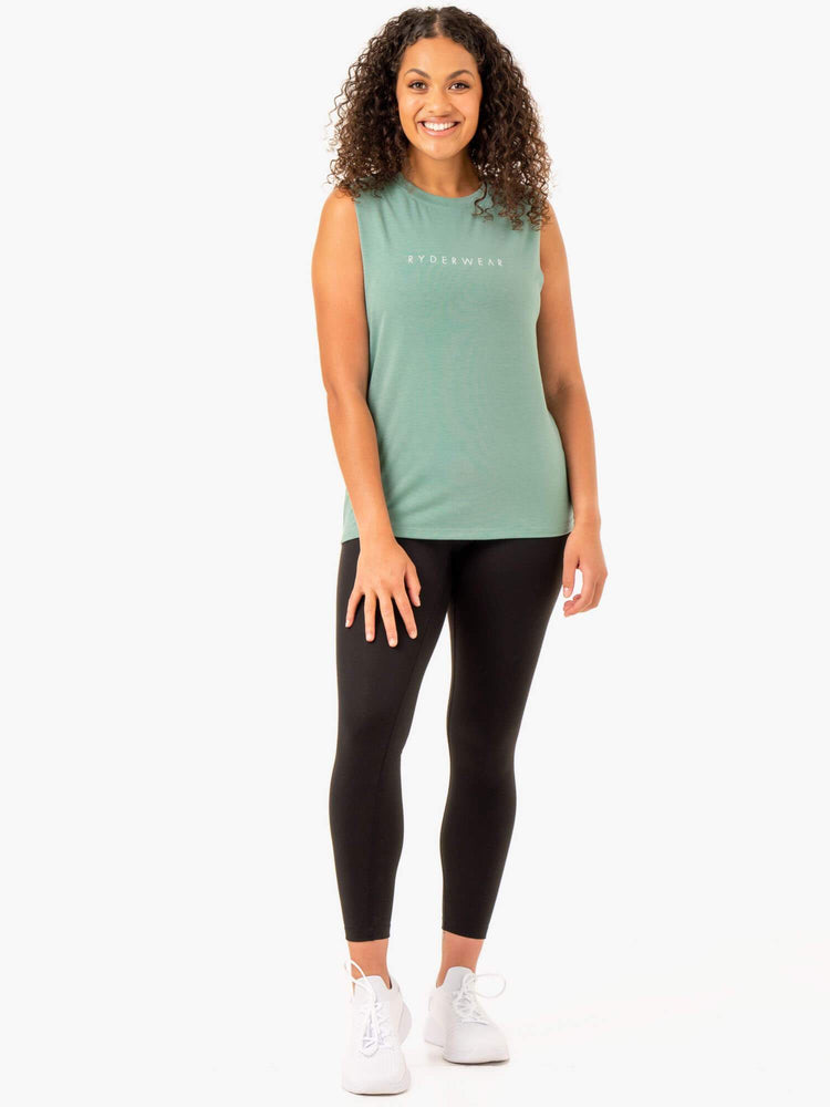 Tank Top Ryderwear Foundation Muscle Mujer Verde Oliva | YZVIT1279