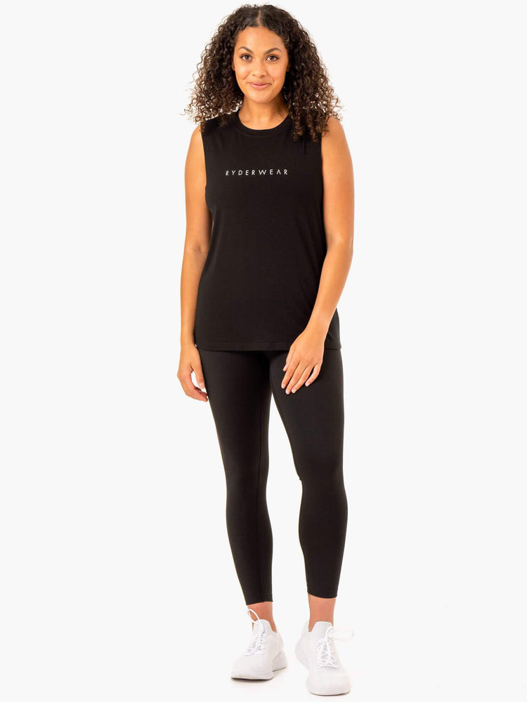 Tank Top Ryderwear Foundation Muscle Mujer Negros | ZBONH4216