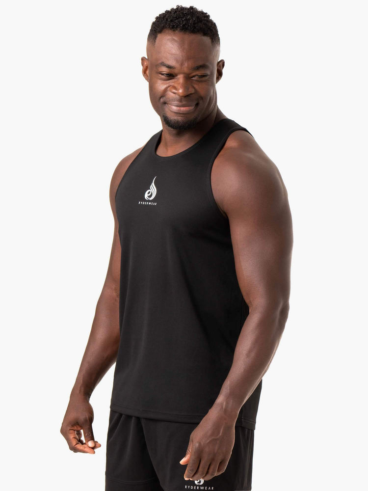 Tank Top Ryderwear Heighten Mesh Regular Hombre Negros | BMSTL4615
