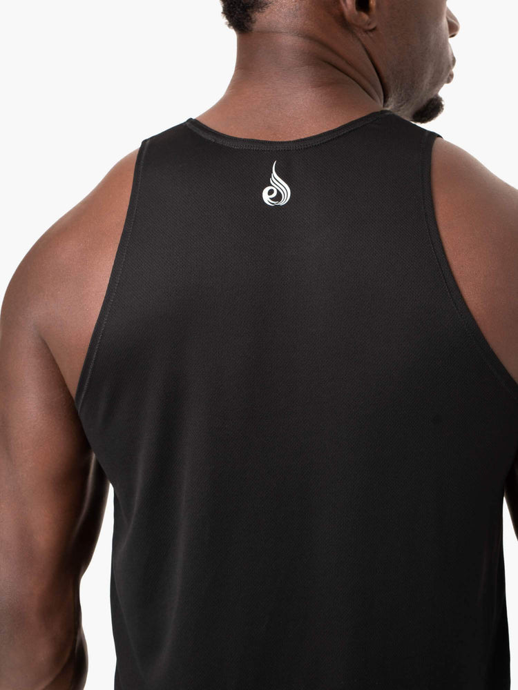 Tank Top Ryderwear Heighten Mesh Regular Hombre Negros | BMSTL4615