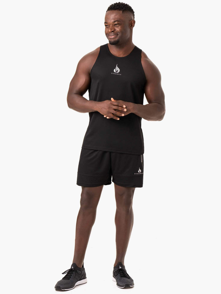 Tank Top Ryderwear Heighten Mesh Regular Hombre Negros | BMSTL4615