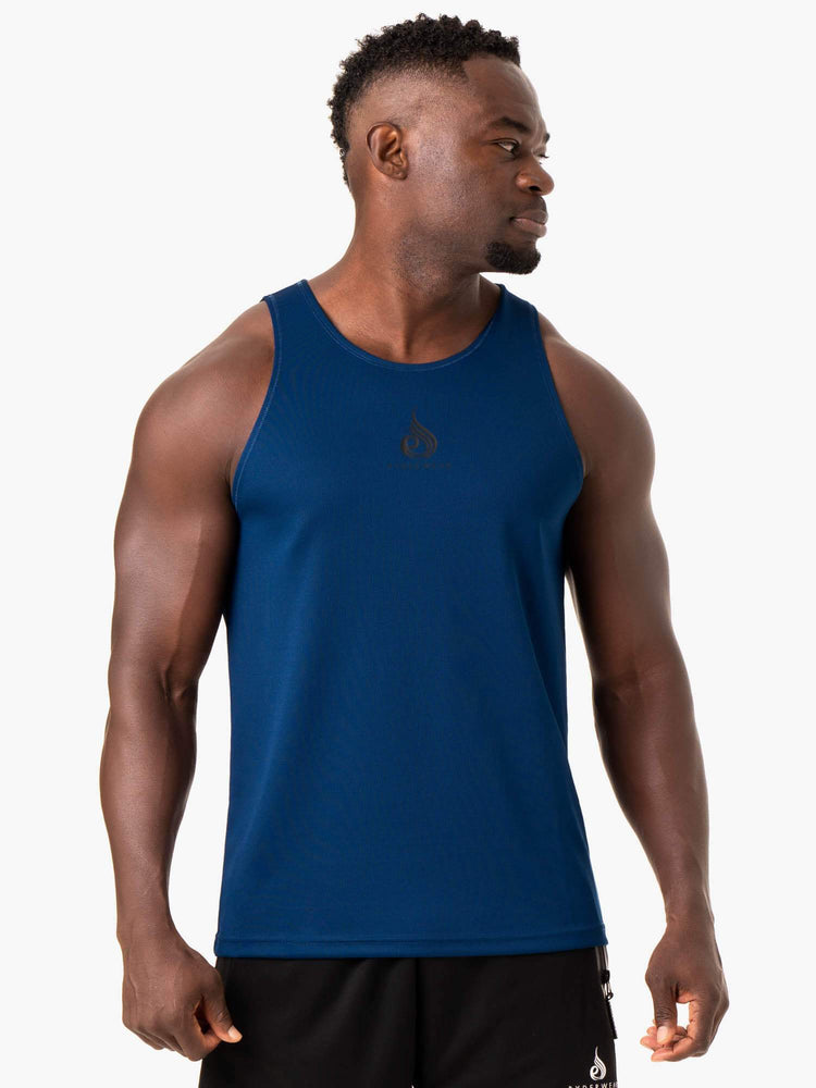 Tank Top Ryderwear Heighten Mesh Regular Hombre Azules | LSVCG8013