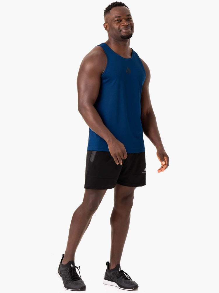 Tank Top Ryderwear Heighten Mesh Regular Hombre Azules | LSVCG8013