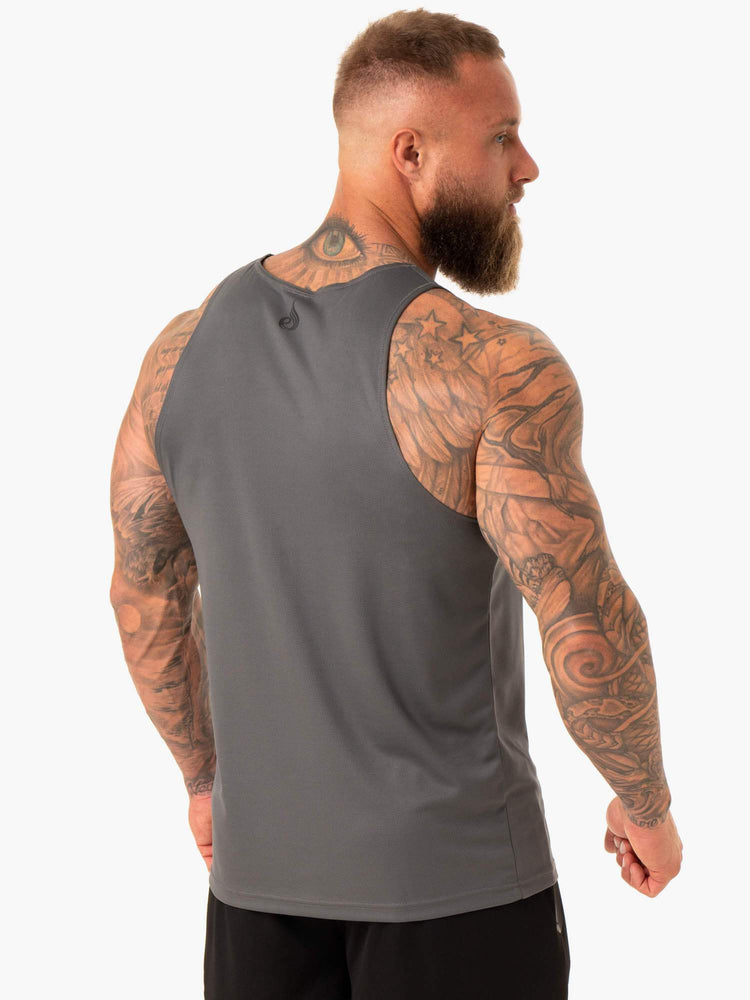Tank Top Ryderwear Heighten Mesh Regular Hombre Grises | PWRTE2895