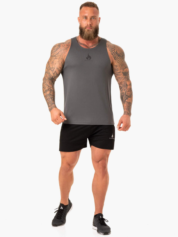 Tank Top Ryderwear Heighten Mesh Regular Hombre Grises | PWRTE2895