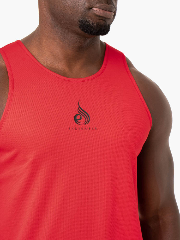 Tank Top Ryderwear Heighten Mesh Regular Hombre Rojos | WGZTS0175