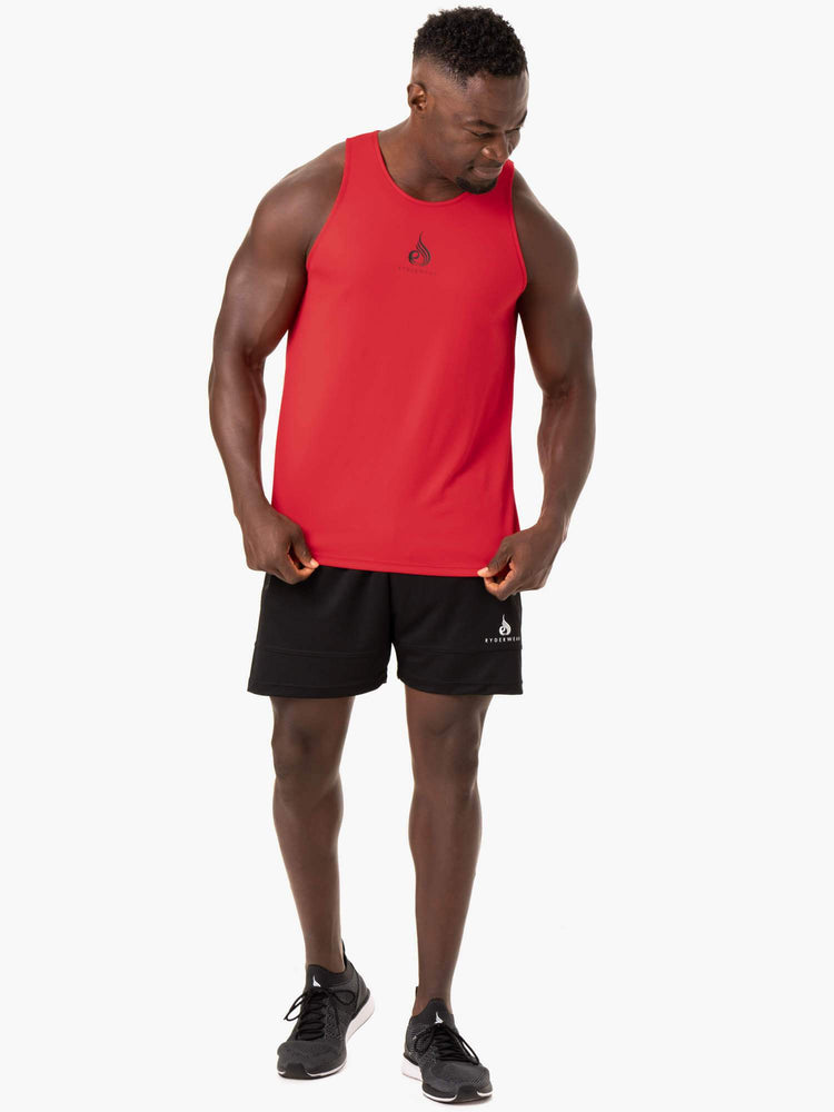 Tank Top Ryderwear Heighten Mesh Regular Hombre Rojos | WGZTS0175