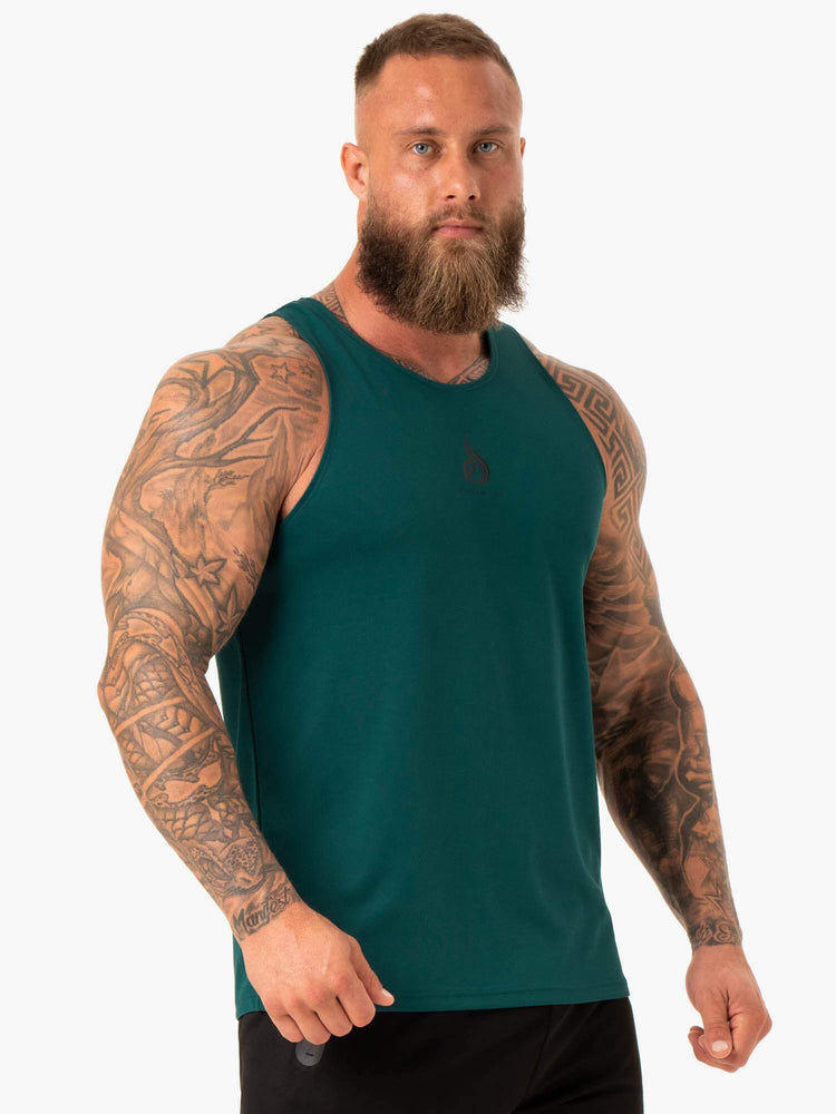Tank Top Ryderwear Heighten Mesh Regular Hombre Turquesa | YNQCD5148