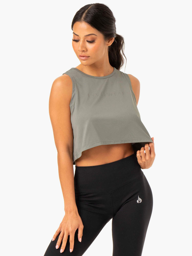 Tank Top Ryderwear Híbrido Muscle Mujer Kaki | GPWBH5980