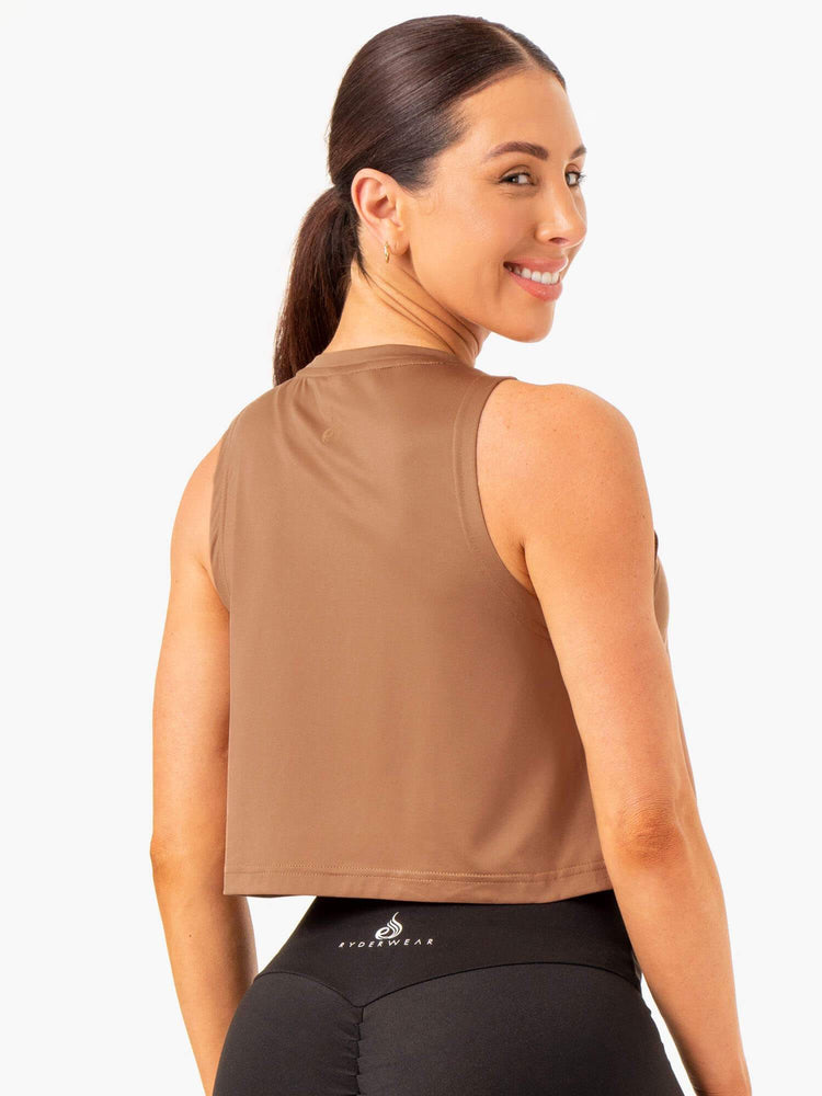 Tank Top Ryderwear Híbrido Muscle Mujer Beige | RLSPQ1398