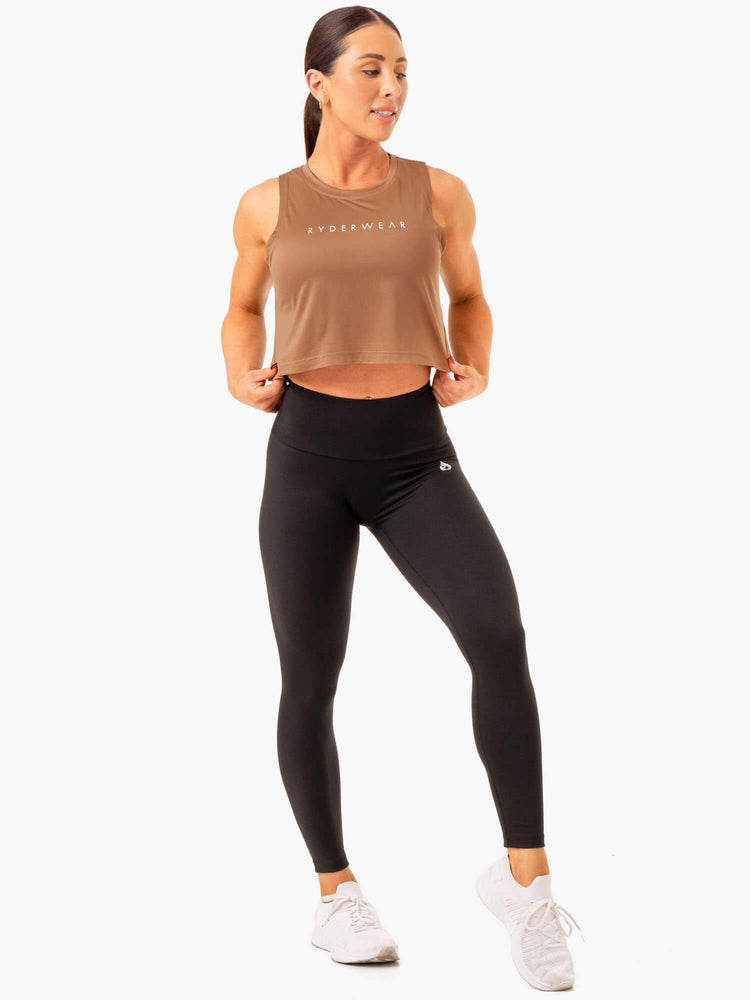 Tank Top Ryderwear Híbrido Muscle Mujer Beige | RLSPQ1398