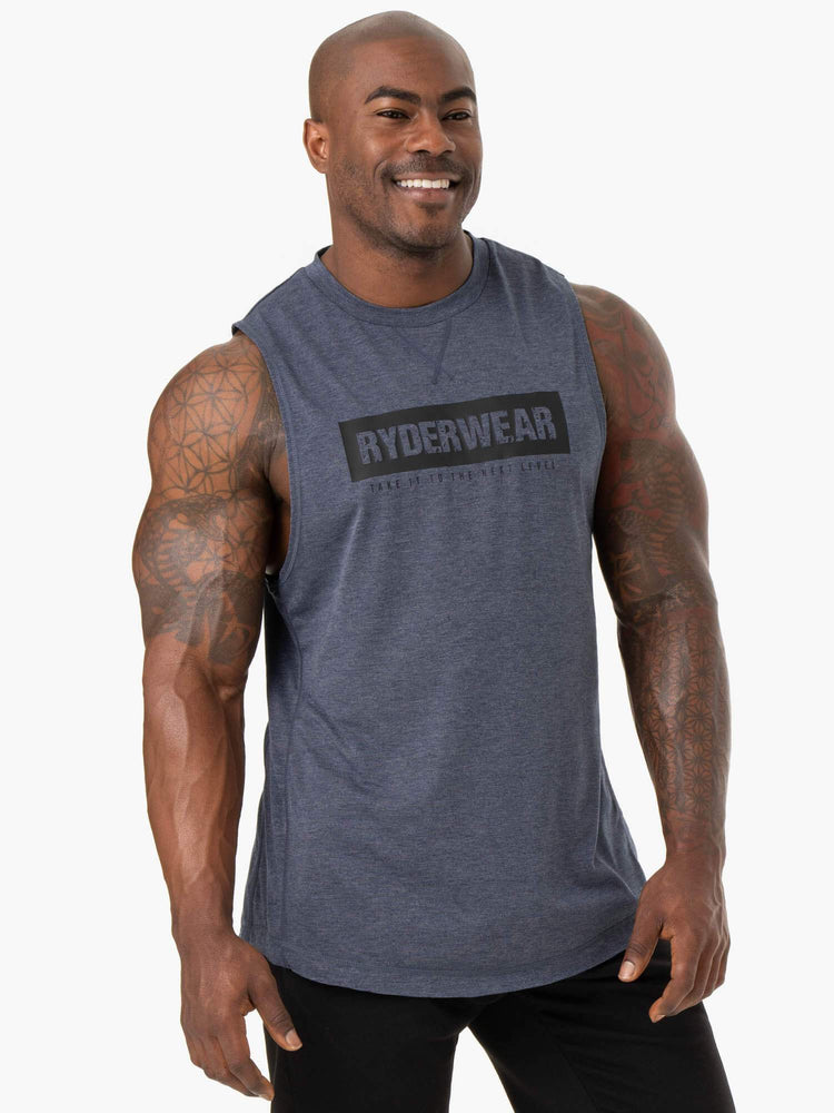 Tank Top Ryderwear Iron Baller Hombre Azul Marino | LARFH5103
