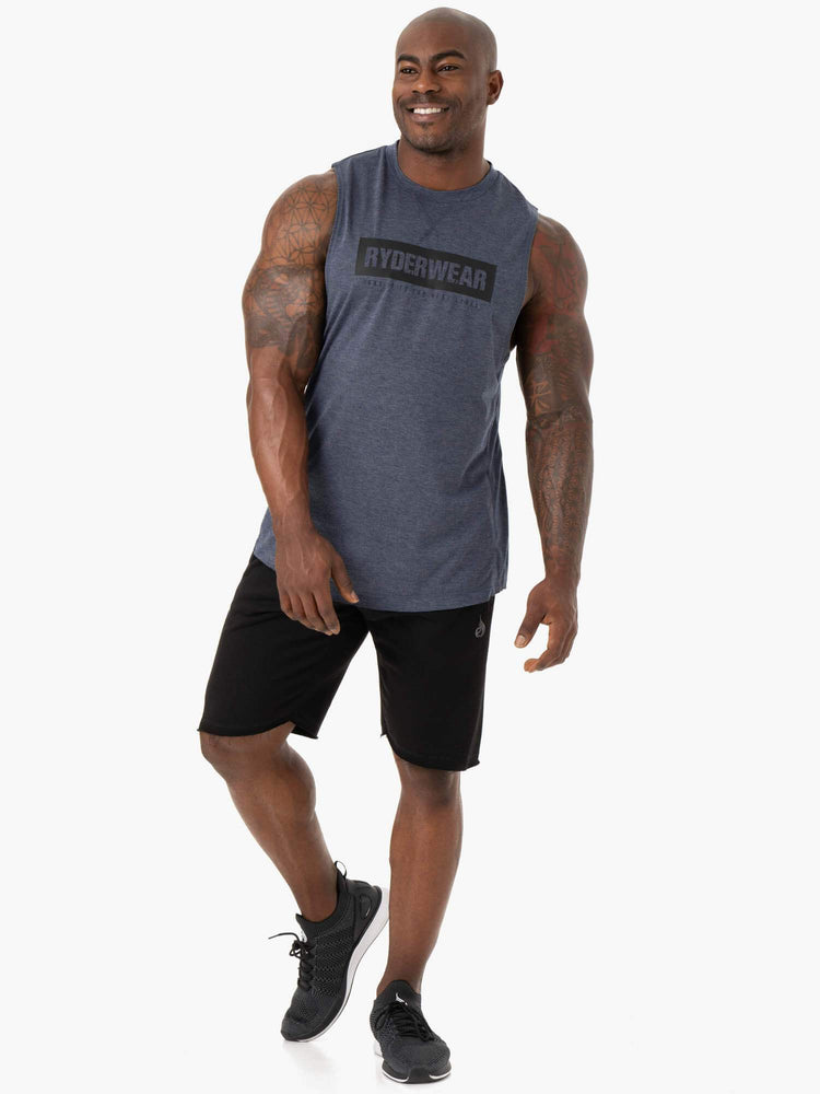Tank Top Ryderwear Iron Baller Hombre Azul Marino | LARFH5103