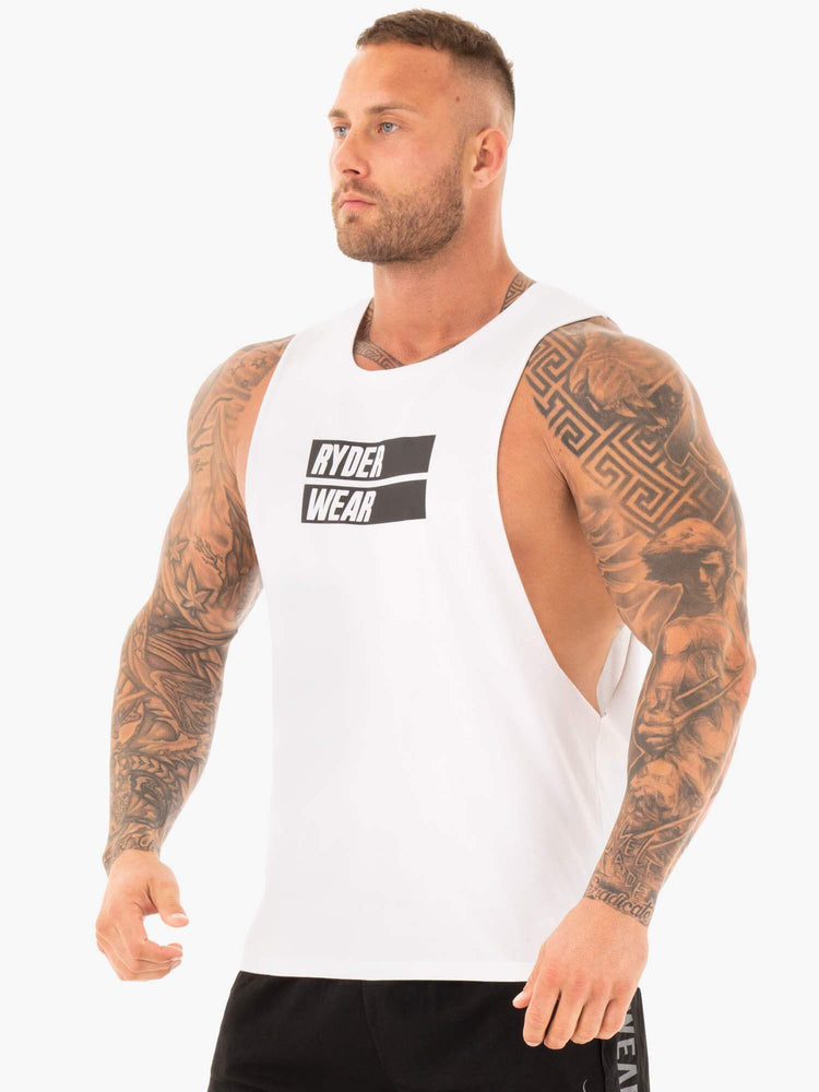 Tank Top Ryderwear Iron Baller Hombre Blancos | TAWCL8649
