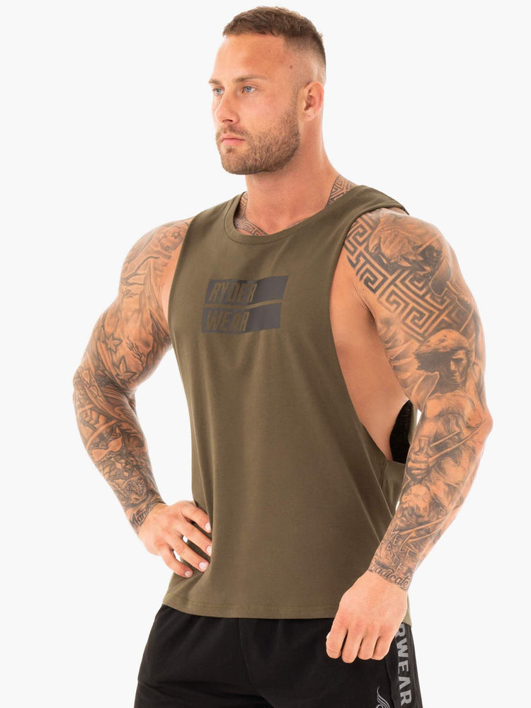 Tank Top Ryderwear Iron Baller Hombre Kaki | QZRAJ8367
