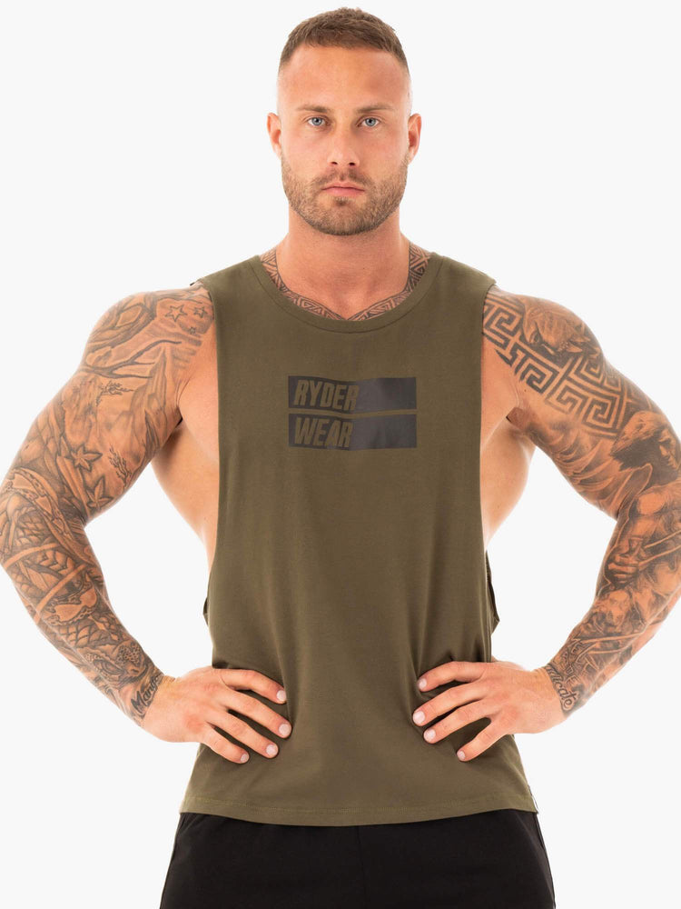 Tank Top Ryderwear Iron Baller Hombre Kaki | QZRAJ8367