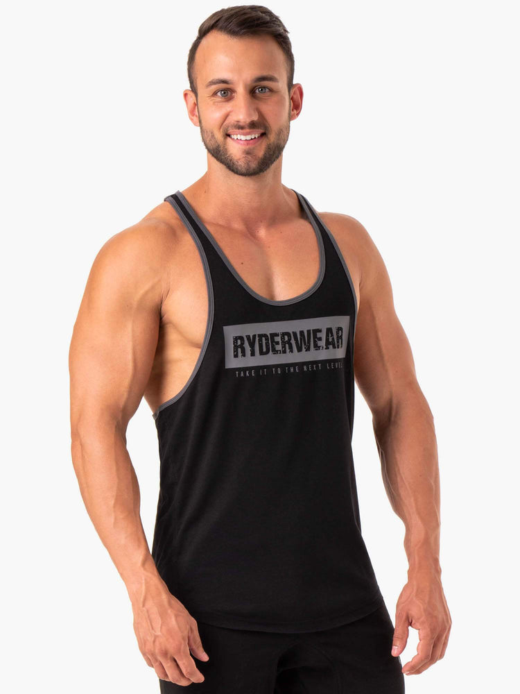 Tank Top Ryderwear Iron Stringer T-Back Hombre Negros | GHXVP2715