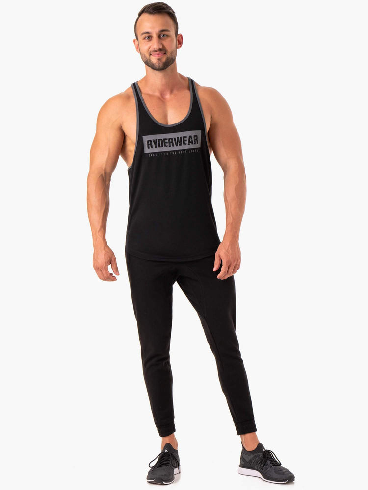 Tank Top Ryderwear Iron Stringer T-Back Hombre Negros | GHXVP2715