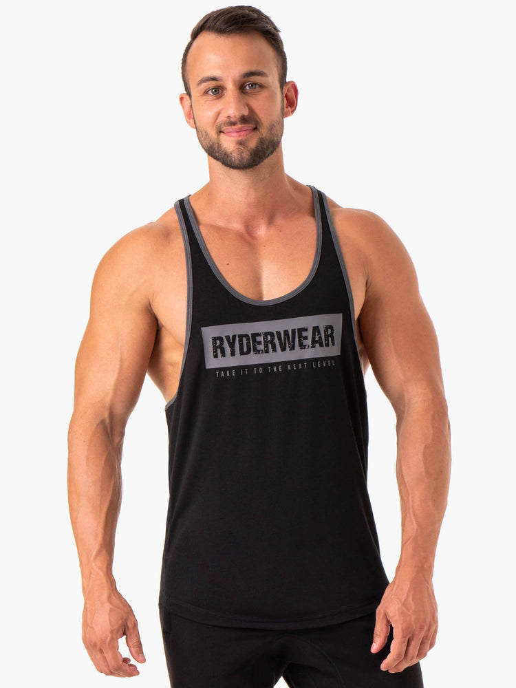 Tank Top Ryderwear Iron Stringer T-Back Hombre Negros | GHXVP2715