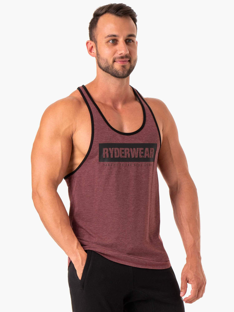 Tank Top Ryderwear Iron Stringer T-Back Hombre Vino | GNJKZ2509